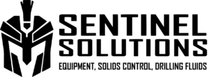 Sentinel Solutions logo: stylized helmet/shield emblem beside the bold company name and tagline 'Equipment, Solids Control, Drilling Fluids'.